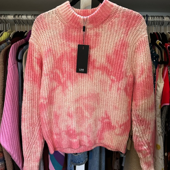 The Line by K Sweaters - The Line by K Women's Pink Tie-Dye Sweater